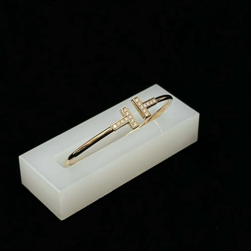 TIFFANY T系列雙T帶鑽手環14cm 99新配件:盒子-3