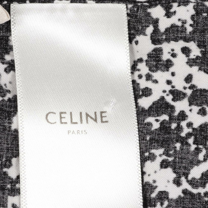 CELINE 印花襯衫 2C028371F 人造絲黑白 42 碼 二手男式-4