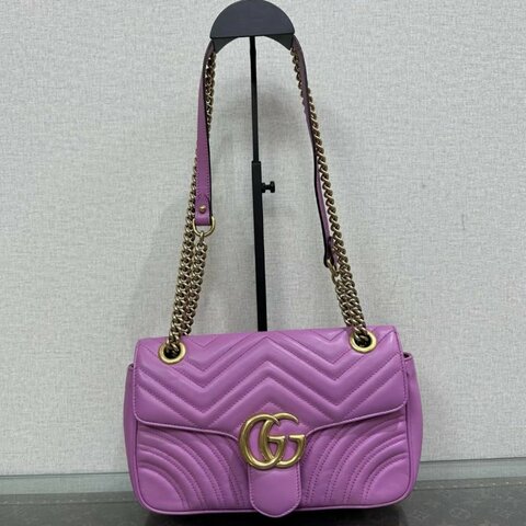 GUCCI Marmont紫金馬蒙26鍊條包 26*15*7 98新