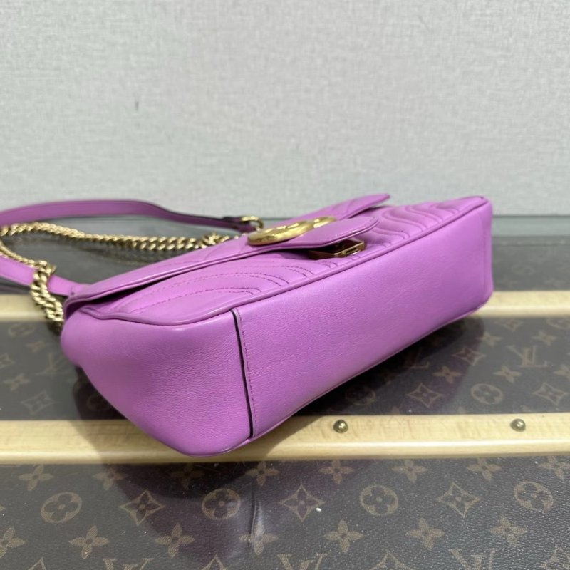 GUCCI Marmont紫金馬蒙26鍊條包 26*15*7 98新-2
