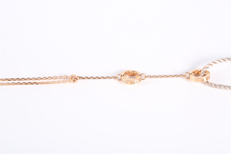 BVLGARI(寶格麗)  18K玫瑰金 玫瑰金 詠綻 鏤空花瓣 單鑽手鏈 18K-3