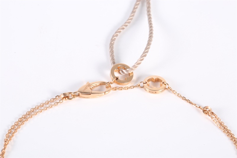 BVLGARI(寶格麗)  18K玫瑰金 玫瑰金 詠綻 鏤空花瓣 單鑽手鏈 18K-4