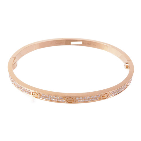 CARTIER 18K玫瑰金Love Bracelet鑽石手鏈Cartier#16