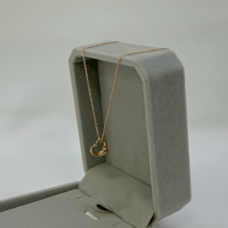 TIFFANY Open Heart玫瑰金鑲鑽鏈墜-2