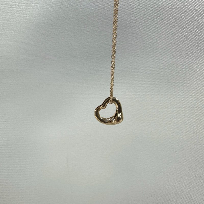 TIFFANY Open Heart玫瑰金鑲鑽鏈墜-3