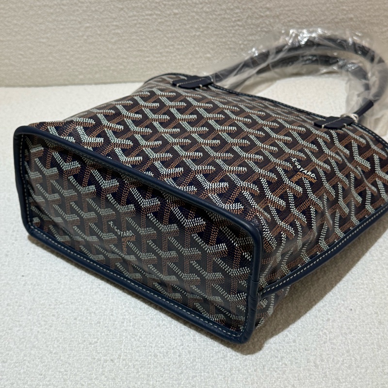 深藍色GOYARD Anjou Mini Tote全新深藍皮革迷你手提托特包-6