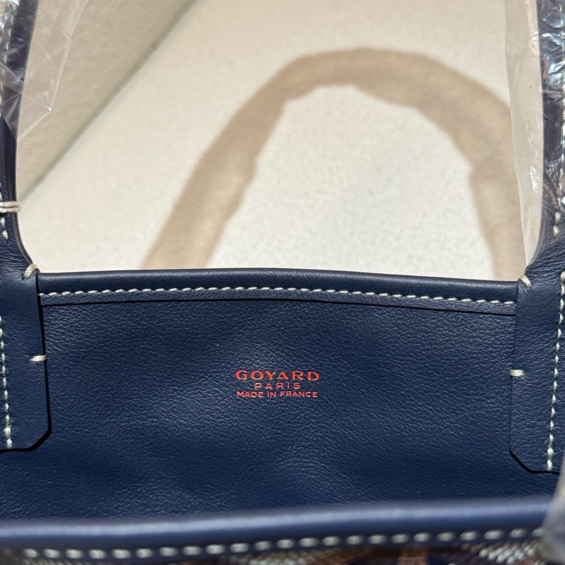 深藍色GOYARD Anjou Mini Tote全新深藍皮革迷你手提托特包-13