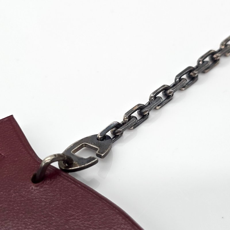 HERMES 鑰匙圈 靴子口禮物 牛皮革 925銀-6