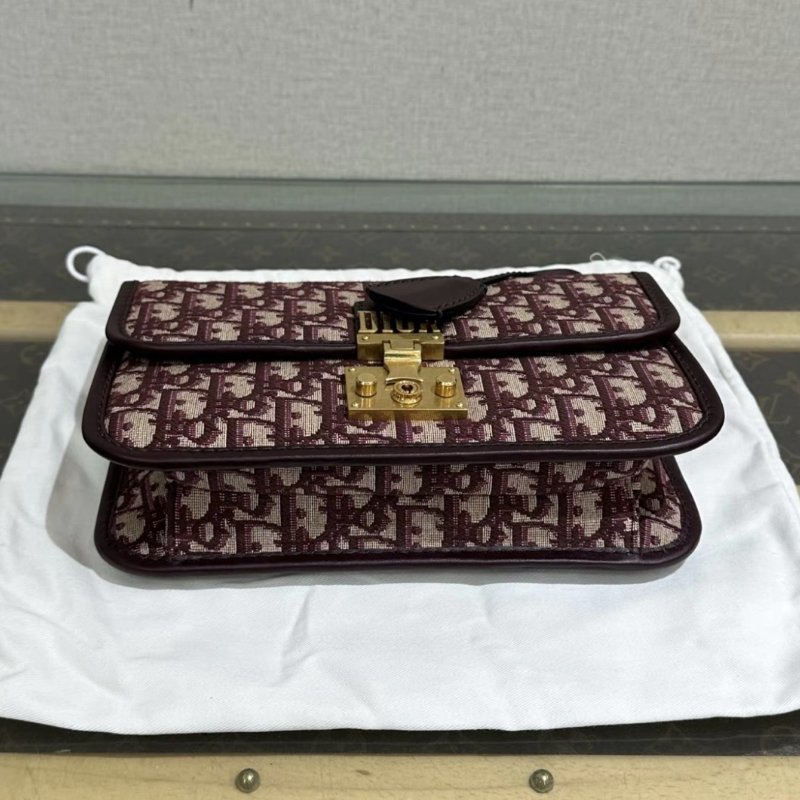 DIOR 紅色老花 addict 寬肩帶肩背斜背包24*16*4 98新配件盒子塵袋購證保卡-3