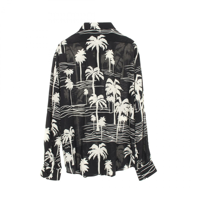 CELINE 印花襯衫 2C028466M 人造絲 黑色 白色 42碼 二手 男款-1