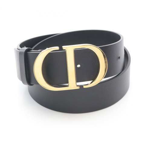 Christian Dior 30 Montaigne 皮帶 皮革 黑色 二手 女士