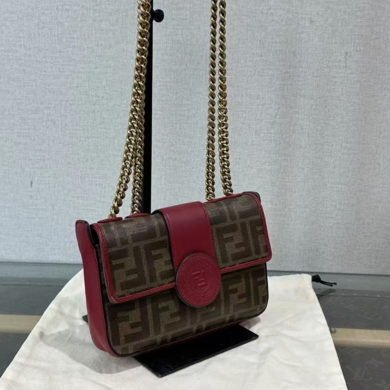 FENDI mini 斜背法棍包 18.5*12*4 98新配件塵袋-1
