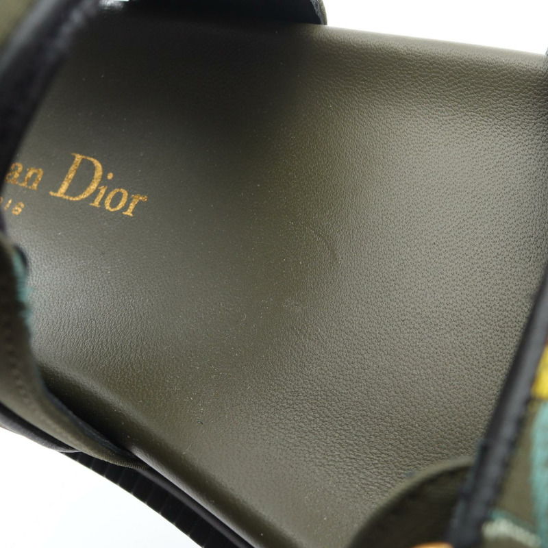 Christian Dior Dioract 平底涼鞋 帆布 卡其色 多色 二手 女款 #36-8