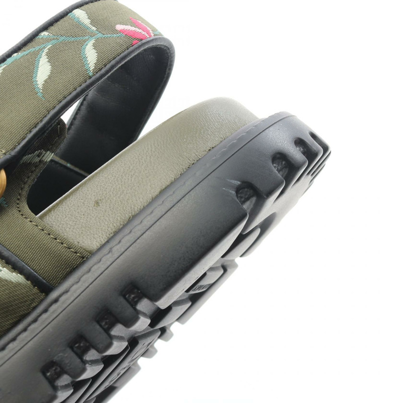 Christian Dior Dioract 平底涼鞋 帆布 卡其色 多色 二手 女款 #36-9