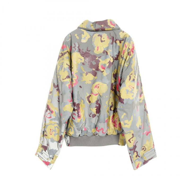 Christian Dior 迷彩反光半拉鍊夾克，聚酯纖維，灰色，男 #46-1