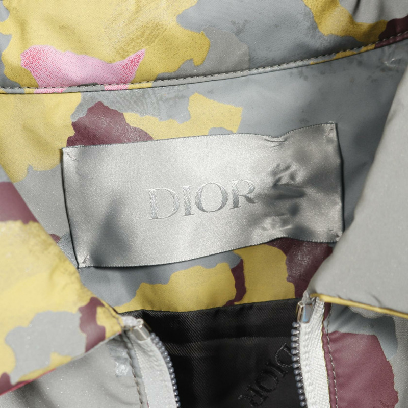 Christian Dior 迷彩反光半拉鍊夾克，聚酯纖維，灰色，男 #46-2