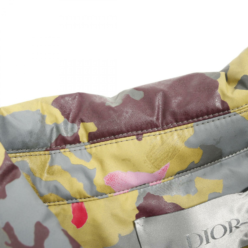 Christian Dior 迷彩反光半拉鍊夾克，聚酯纖維，灰色，男 #46-5