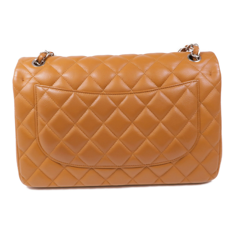 CHANEL 牛皮皮革Large Classic銀扣鏈帶肩背袋-1