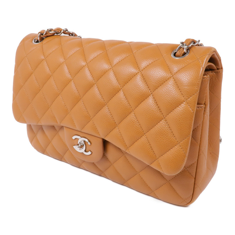 CHANEL 牛皮皮革Large Classic銀扣鏈帶肩背袋-2
