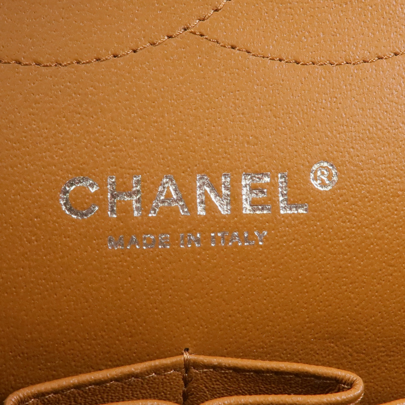 CHANEL 牛皮皮革Large Classic銀扣鏈帶肩背袋-12