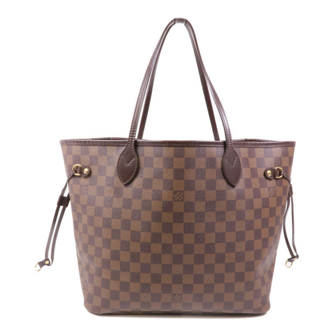 LOUIS VUITTON Damier Neverfull MM金扣手挽袋
