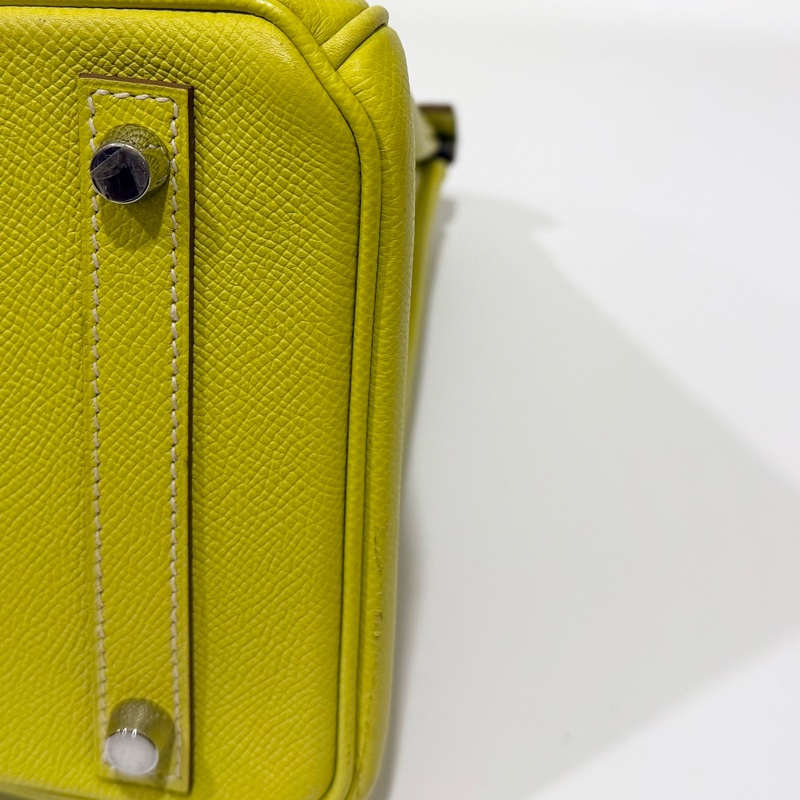 HERMES萊姆黃拚灰色銀釦EPSOM皮BIRKIN30-9