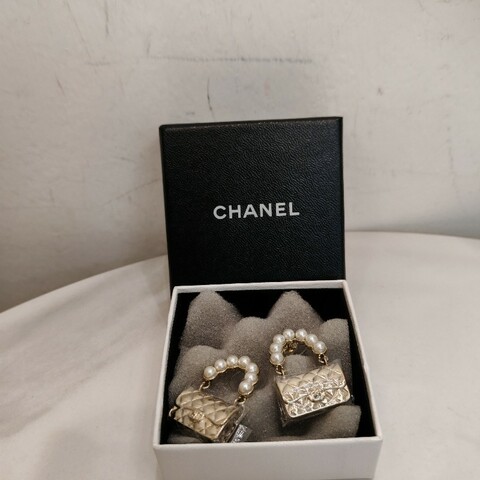 Chanel 2021 Flap Bags Gold Plated Earrings