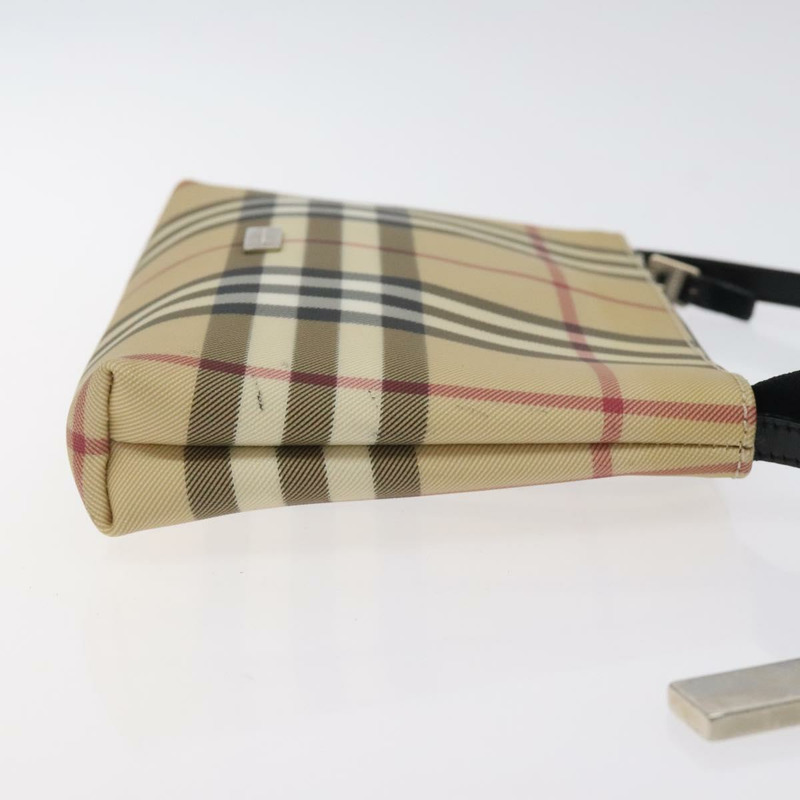 【日本直送】BURBERRY Nova 格紋配件袋 PVC 米色銀色 正品 129325-2