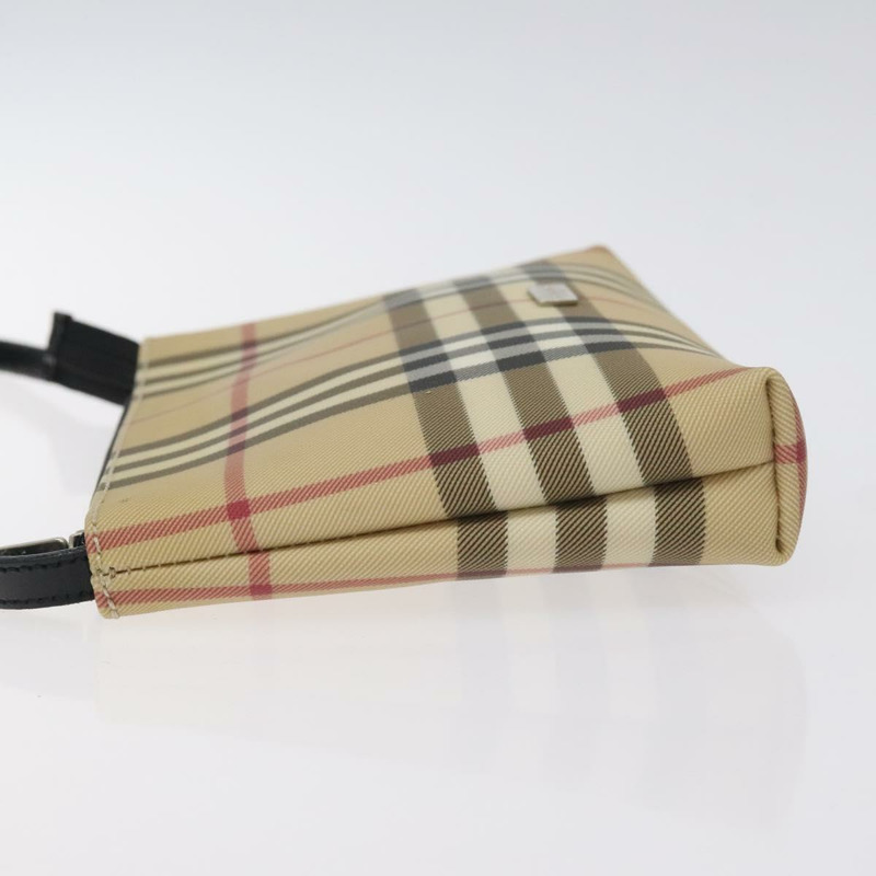 【日本直送】BURBERRY Nova 格紋配件袋 PVC 米色銀色 正品 129325-3