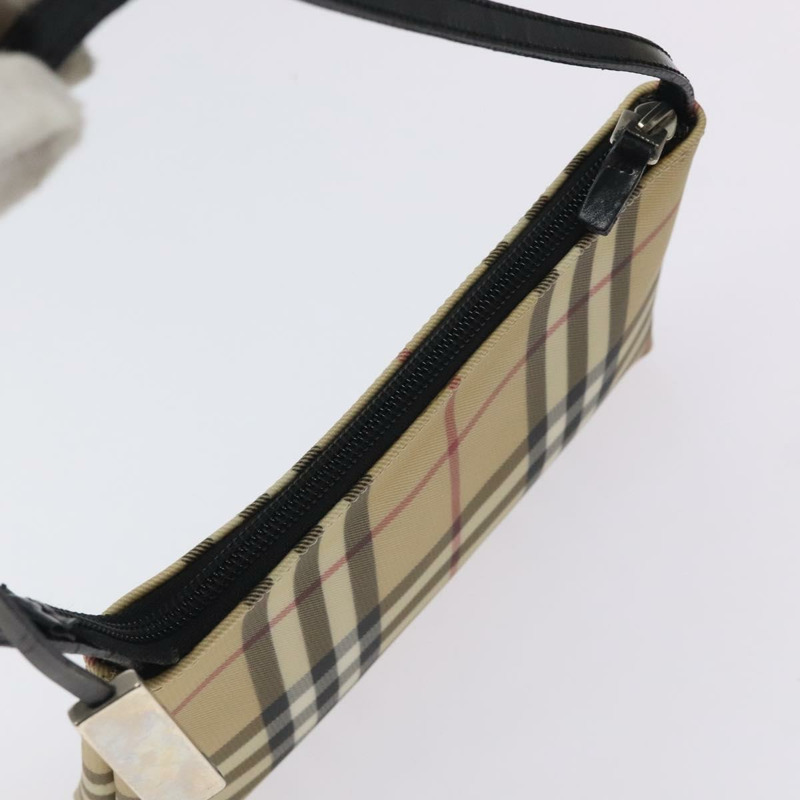 【日本直送】BURBERRY Nova 格紋配件袋 PVC 米色銀色 正品 129325-5