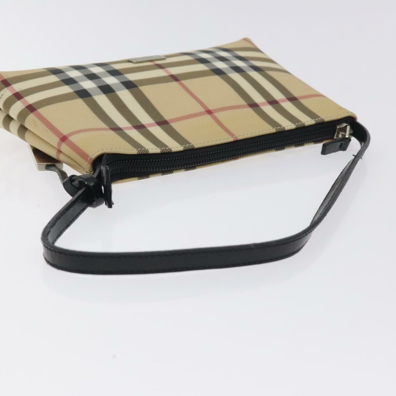 【日本直送】BURBERRY Nova 格紋配件袋 PVC 米色銀色 正品 129325-6