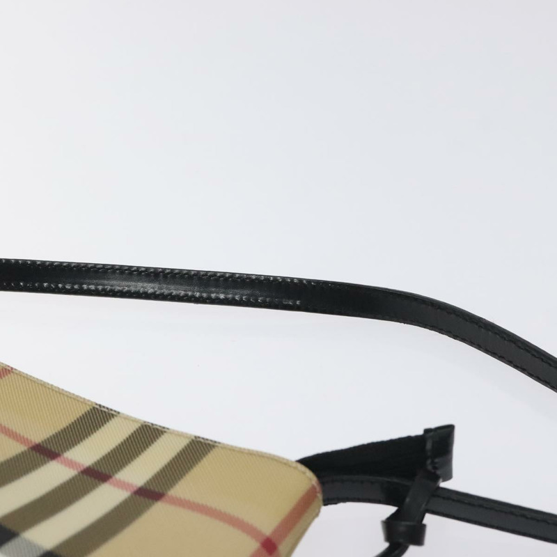 【日本直送】BURBERRY Nova 格紋配件袋 PVC 米色銀色 正品 129325-7