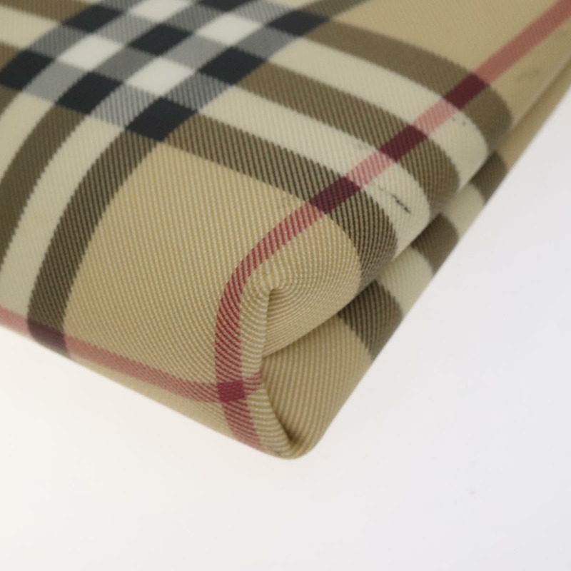 【日本直送】BURBERRY Nova 格紋配件袋 PVC 米色銀色 正品 129325-8