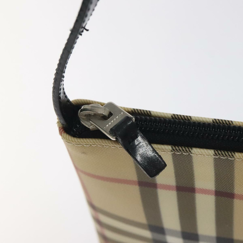 【日本直送】BURBERRY Nova 格紋配件袋 PVC 米色銀色 正品 129325-9