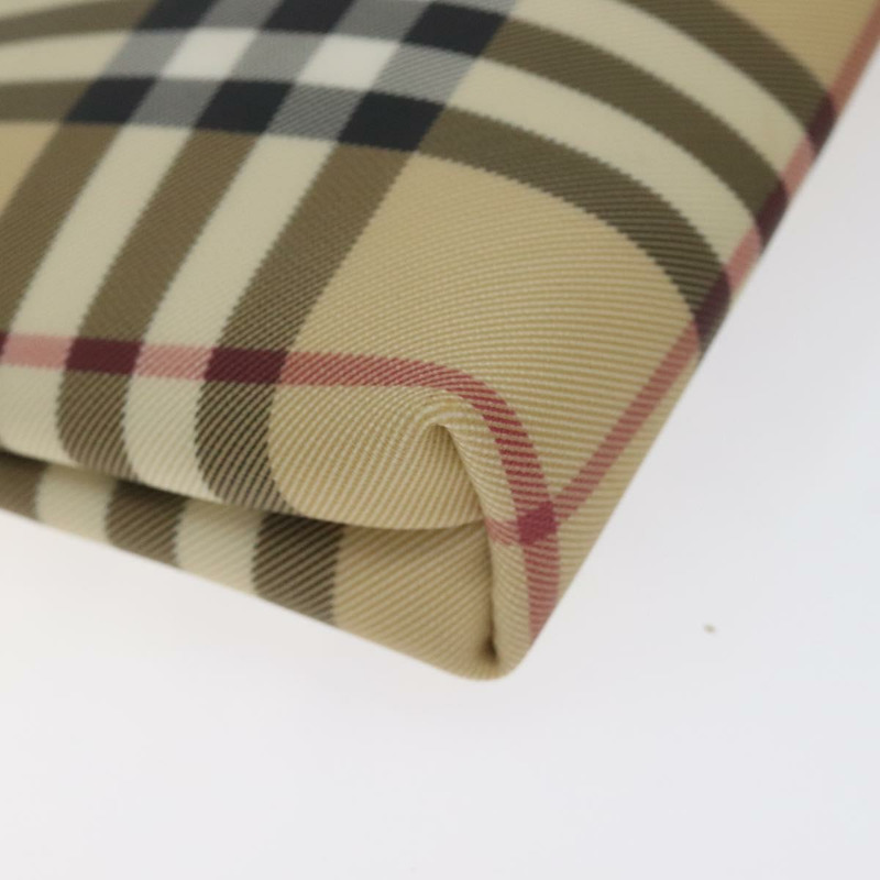 【日本直送】BURBERRY Nova 格紋配件袋 PVC 米色銀色 正品 129325-13