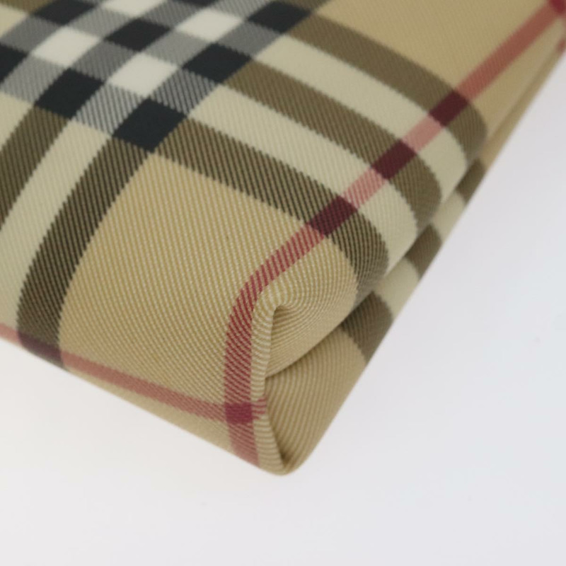 【日本直送】BURBERRY Nova 格紋配件袋 PVC 米色銀色 正品 129325-14