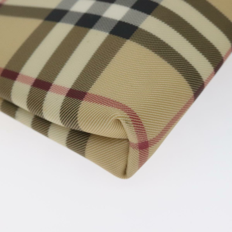 【日本直送】BURBERRY Nova 格紋配件袋 PVC 米色銀色 正品 129325-15