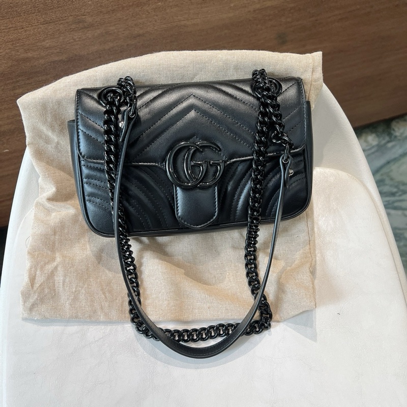 Gucci 古馳 馬蒙 22 全黑-0