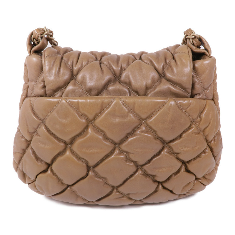 CHANEL 牛皮皮革Bubble Quilt Flap Bag金扣鏈帶肩背袋-1