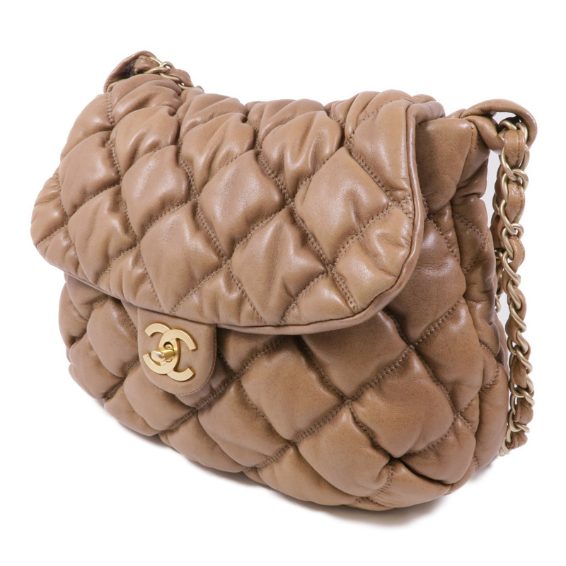 CHANEL 牛皮皮革Bubble Quilt Flap Bag金扣鏈帶肩背袋-2
