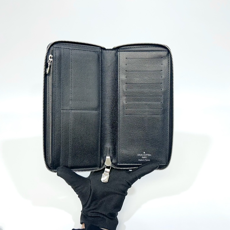 LV黑灰棋盤格直立式14卡ㄇ拉長夾N63095-6
