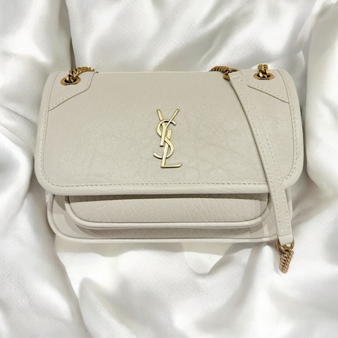 莉亞精品♡YSL mini niki 奶白色 #近新美包