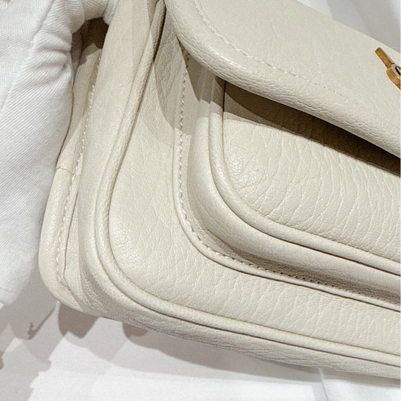 莉亞精品♡YSL mini niki 奶白色 #近新美包-5