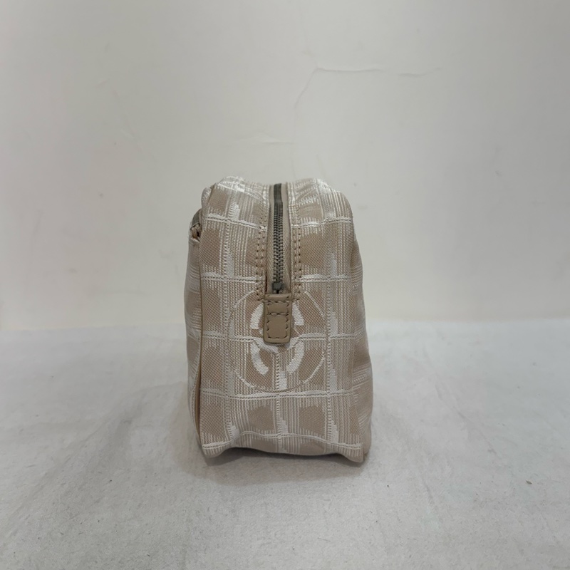 CHANEL 冰磚奶茶皮革手提化妝包-5