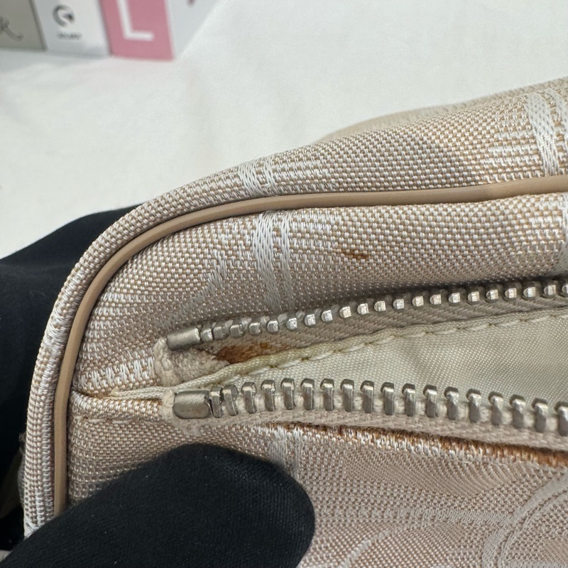 CHANEL 冰磚奶茶皮革手提化妝包-17