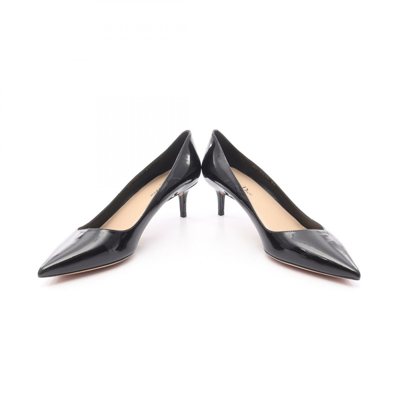 Christian Dior 黑色漆皮高跟鞋,二手女款 #39D-2