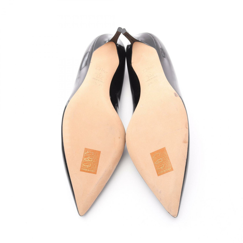 Christian Dior 黑色漆皮高跟鞋,二手女款 #39D-3