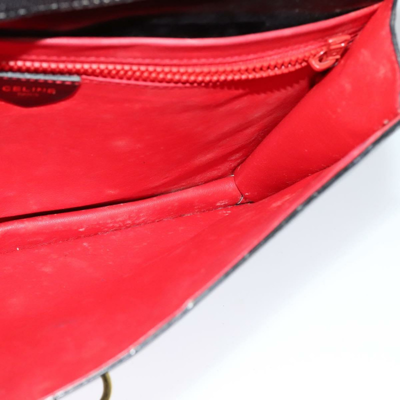 【日本直送】CELINE 黑色金色皮革肩背包 正品 127909-18
