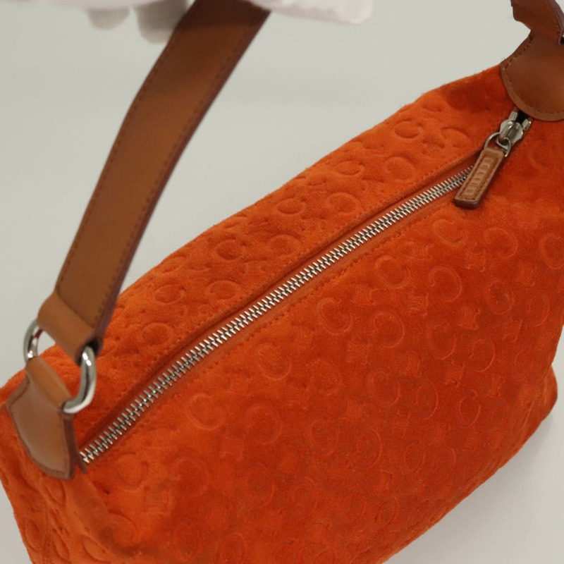 【日本直送】CELINE C Macadam 帆布手提包 絨面革 橙色 銀色 正品 bs27483-5