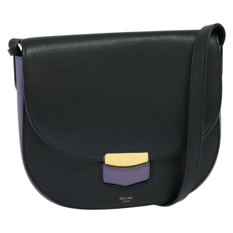 CELINE Trotter 單肩包 皮革 紫金色 正品 PP813
